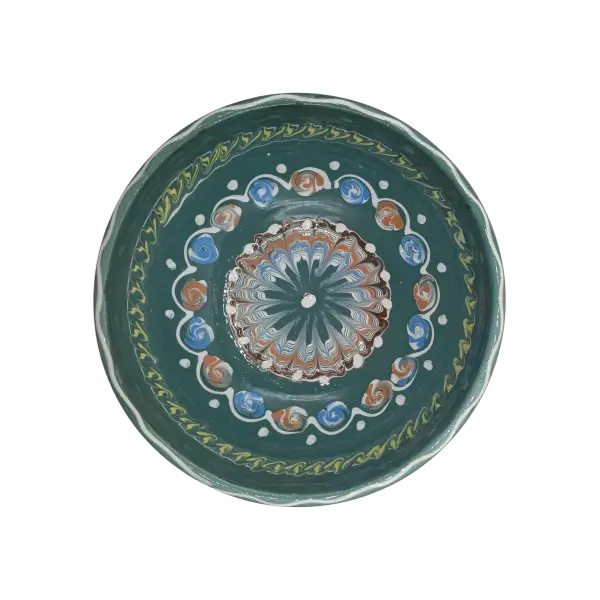 Bol Horezu autentic pictat manual | Ceramica traditionala romaneasca UNESCO (15–17 cm)