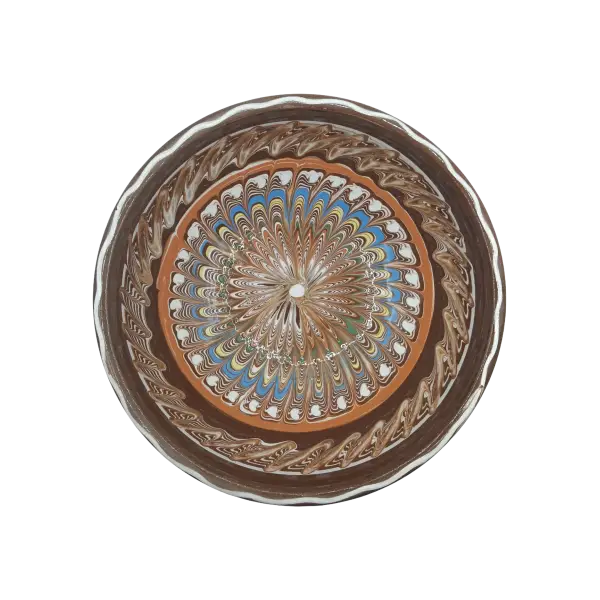 Bol Horezu autentic pictat manual | Ceramica traditionala romaneasca UNESCO (15–17 cm)