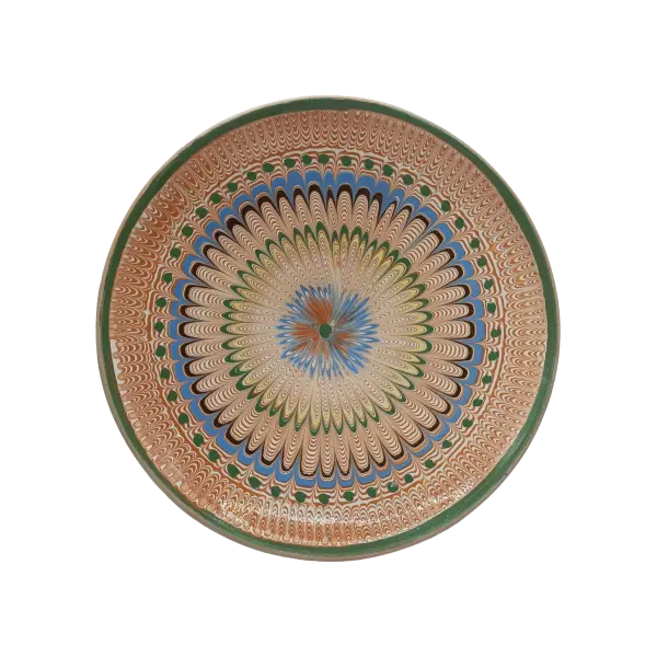 Farfurie Horezu autentica lucrata si decorata manual | Ceramica traditionala romaneasca UNESCO (19–22 cm)