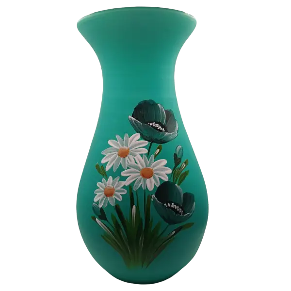 Vaza mare din ceramica | decor floral traditional autentic UNESCO (28 cm)