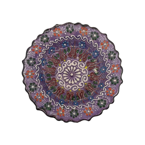 Farfurie ceramica 10 cm model traditional verde | farfurie decorativa mica din ceramica