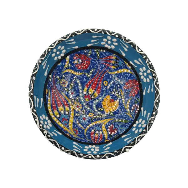 Castron ceramic 15 cm model traditional albastru | bol servire decorativ din ceramica