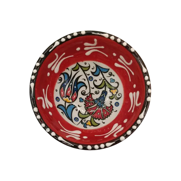 Bol ceramic 5 cm model traditional albastru | bol mic pentru sos si condimente