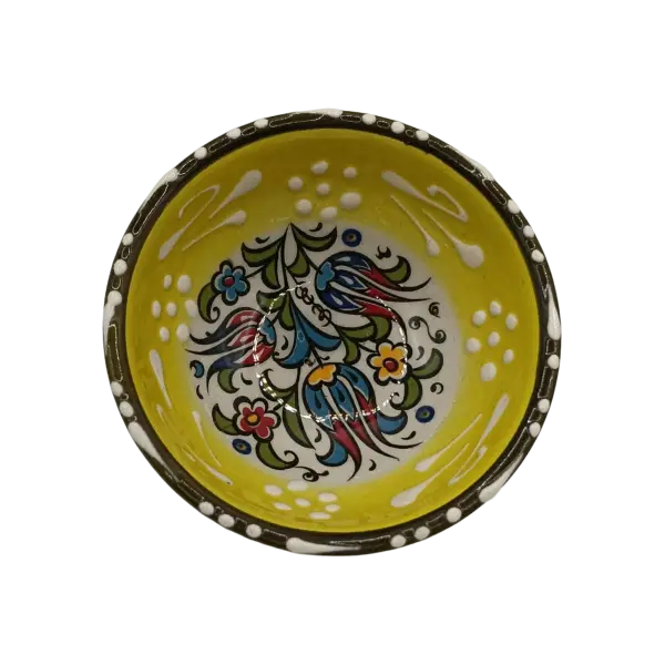 Bol ceramic 5 cm model traditional albastru | bol mic pentru sos si condimente