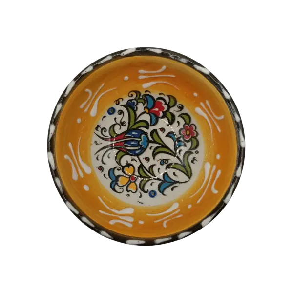 Bol ceramic 5 cm model traditional albastru | bol mic pentru sos si condimente