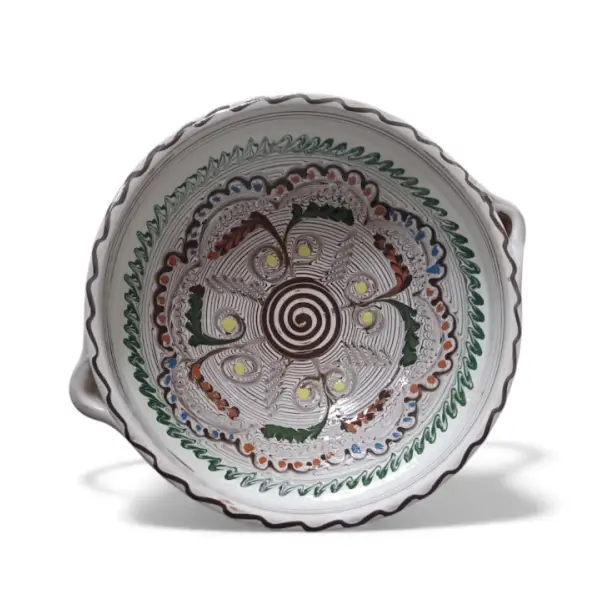 Bol Horezu autentic lucrat si pictat manual | Ceramica traditionala romaneasca UNESCO | 20–22 cm