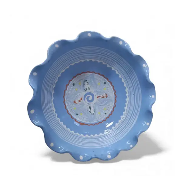 Bol Horezu autentic lucrat si pictat manual | Ceramica traditionala romaneasca UNESCO | 26–28 cm