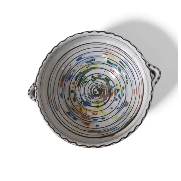 Bol Horezu autentic lucrat si pictat manual | Ceramica traditionala romaneasca UNESCO | 20–22 cm