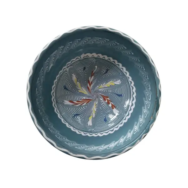 Bol din ceramica de Horezu lucrat manual | model traditional (17 cm)