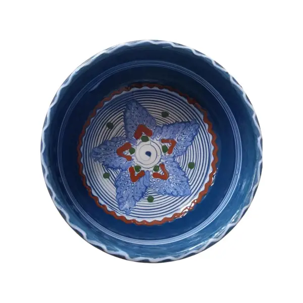 Bol din ceramica de Horezu lucrat manual | model traditional (17 cm)