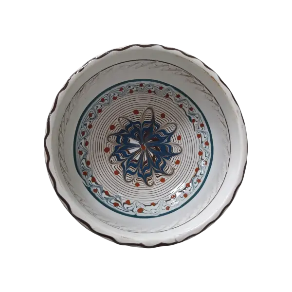Bol din ceramica de Horezu lucrat manual | model traditional (17 cm)