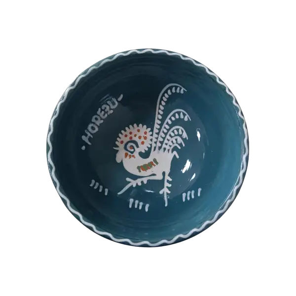 Bol din ceramica de Horezu lucrat manual | model traditional (17 cm)