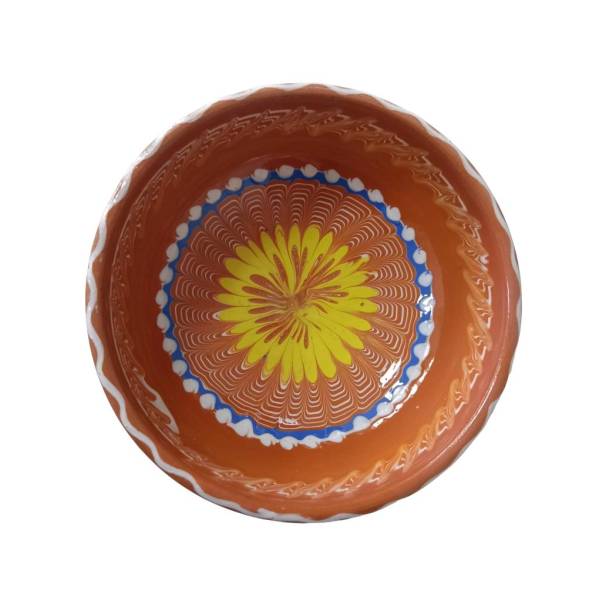 Bol din ceramica de Horezu lucrat manual | model traditional (14 cm)