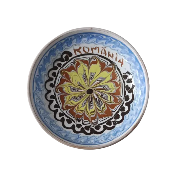 Farfurie Horezu autentica pictata manual | Ceramica traditionala romaneasca UNESCO (10 cm)