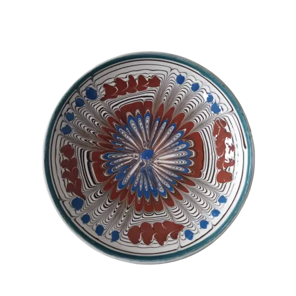 Farfurie Horezu autentica pictata manual | Ceramica traditionala romaneasca UNESCO (10 cm)
