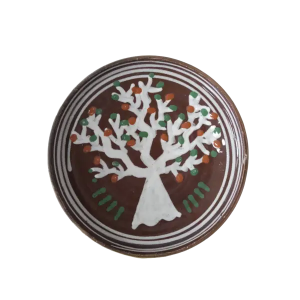 Farfurie Horezu autentica pictata manual | Ceramica traditionala romaneasca UNESCO (10 cm)