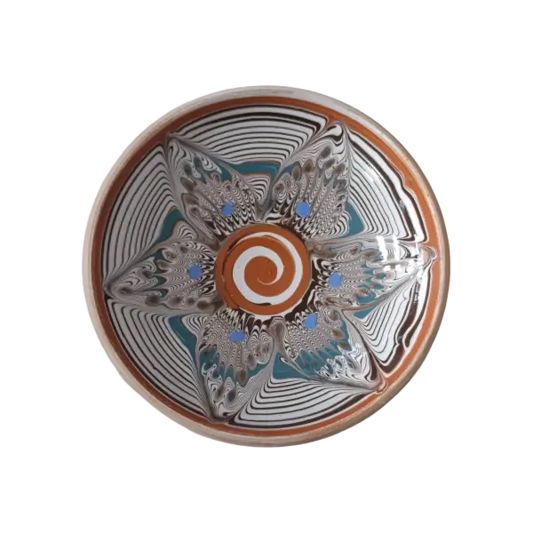 Farfurie Horezu autentica pictata manual | Ceramica traditionala romaneasca UNESCO (10 cm)