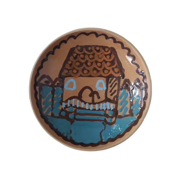Farfurie Horezu autentica pictata manual | Ceramica traditionala romaneasca UNESCO (10 cm)