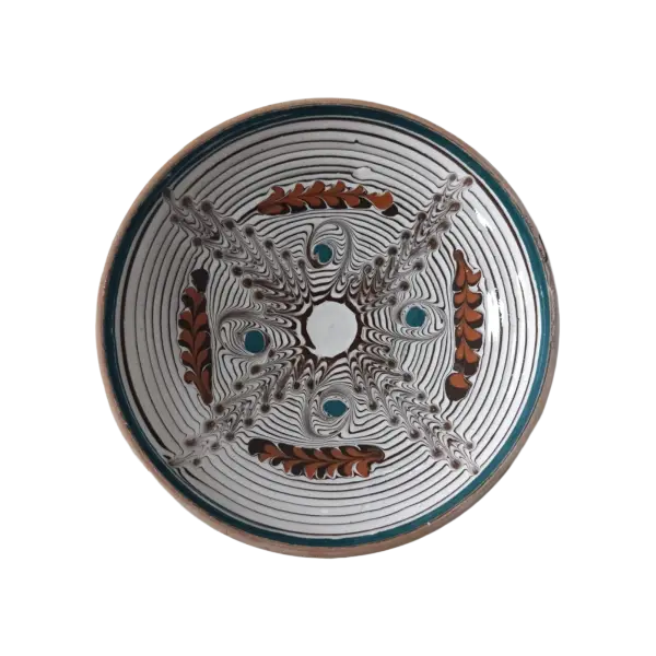 Farfurie Horezu autentica pictata manual | Ceramica traditionala romaneasca UNESCO (10 cm)