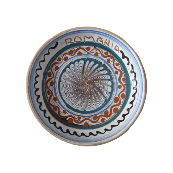 Farfurie Horezu autentica pictata manual | Ceramica traditionala romaneasca UNESCO (10 cm)
