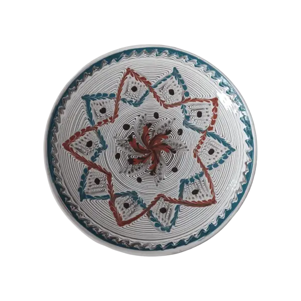 Farfurie Horezu autentica, lucrata si pictata manual | Ceramica traditionala romaneasca | 19–22 cm