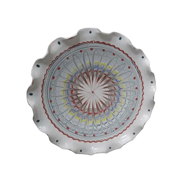 Farfurie Horezu autentica, lucrata si pictata manual | Ceramica traditionala romaneasca | 28–30 cm