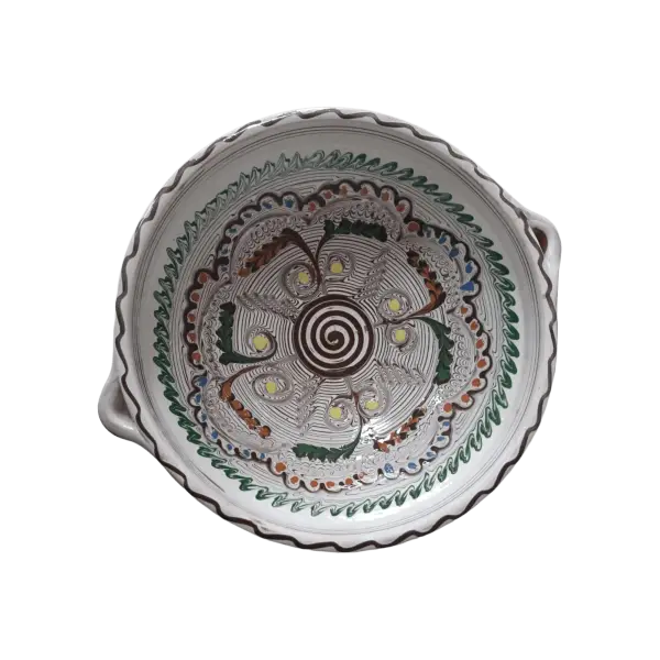 Bol Horezu autentic lucrat si pictat manual | Ceramica traditionala romaneasca UNESCO | 20–22 cm