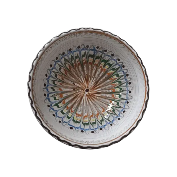 Bol Horezu autentic lucrat si pictat manual | Ceramica traditionala romaneasca UNESCO | 20–22 cm