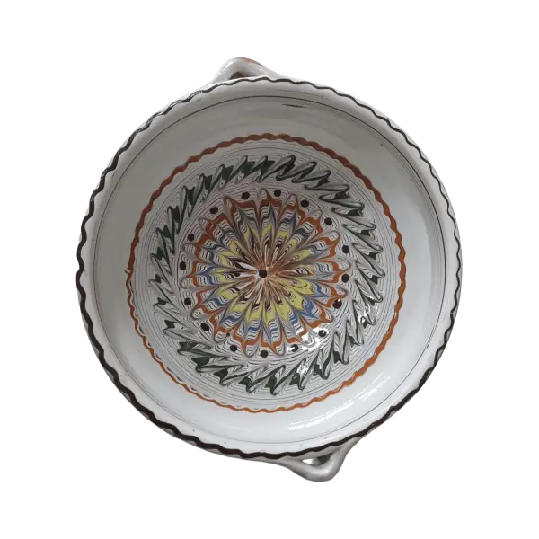 Bol Horezu autentic lucrat si pictat manual | Ceramica traditionala romaneasca UNESCO | 20–22 cm