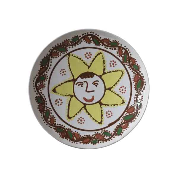 Farfurie Horezu autentica, lucrata si pictata manual | Ceramica traditionala romaneasca | 19–22 cm