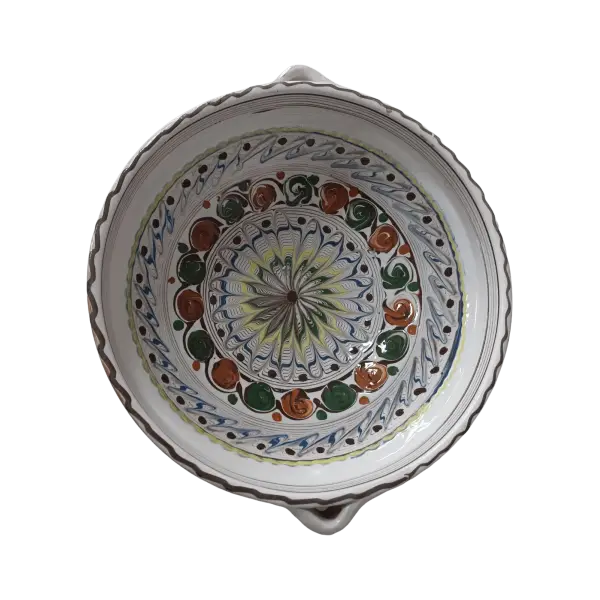 Bol din ceramica de Horezu lucrat manual | model traditional (24 cm)