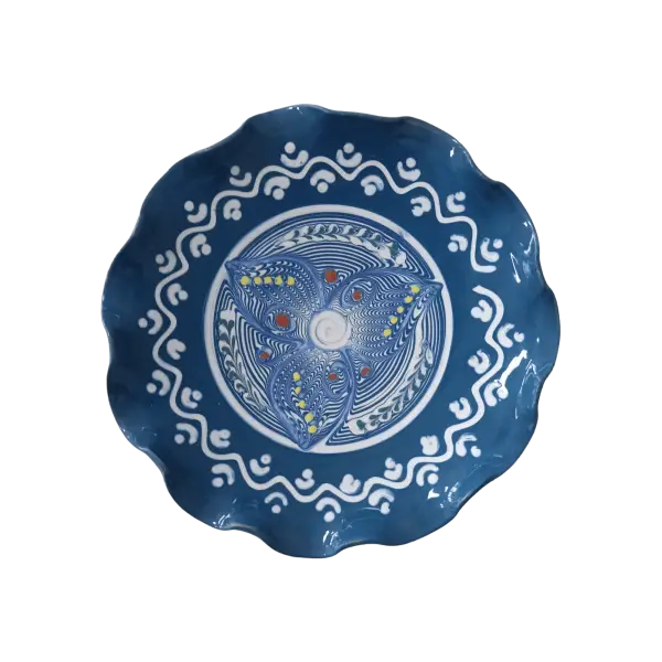Farfurie Horezu autentica, lucrata si pictata manual | Ceramica traditionala romaneasca | 19–22 cm