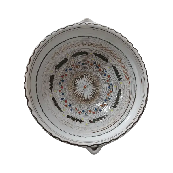 Bol din ceramica de Horezu lucrat manual | model traditional (24 cm)