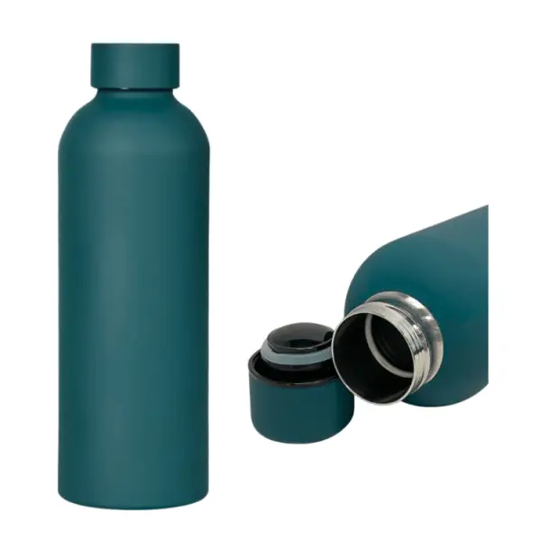 Sticla Termica cu Perete Dublu si Capac Filetat – Verde 500ml, Otel Inoxidabil, Acoperire cu Pulbere Rezistenta, Culoarea Verde