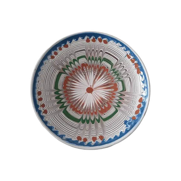 Farfurie Horezu 13–15 cm – ceramica traditionala romaneasca lucrata manual