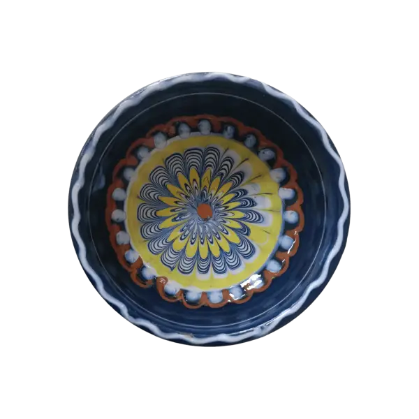 Bol Horezu autentic pictat manual | Ceramica traditionala romaneasca UNESCO (10 cm)