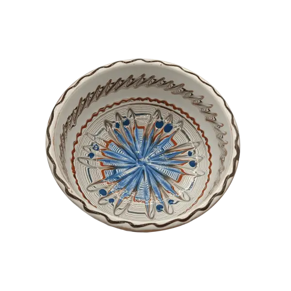 Bol din ceramica de Horezu lucrat manual | model traditional (17 cm)