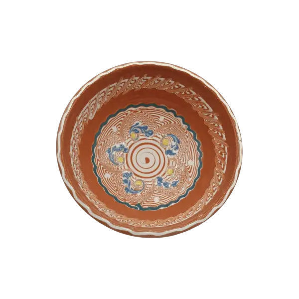 Bol din ceramica de Horezu lucrat manual | model traditional (17 cm)