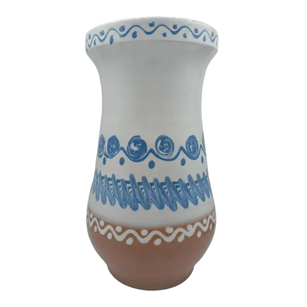 Vaza din ceramica de Horezu lucrata manual | model traditional multicolor (21 cm)